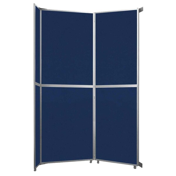 Versare Operable Wall Folding Room Divider 7'11" x 12'3" Navy Blue Fabric 1070203-2 - main